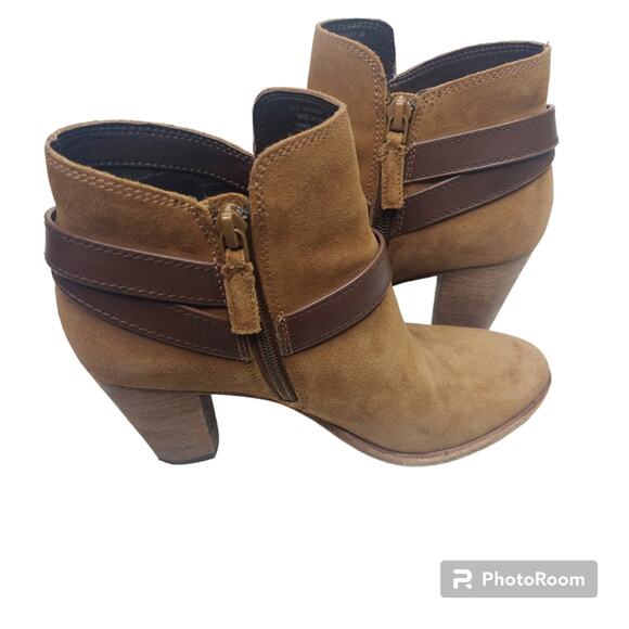 Cole Haan Hayes Leather strap Suede Booties - Picture 2 of 8